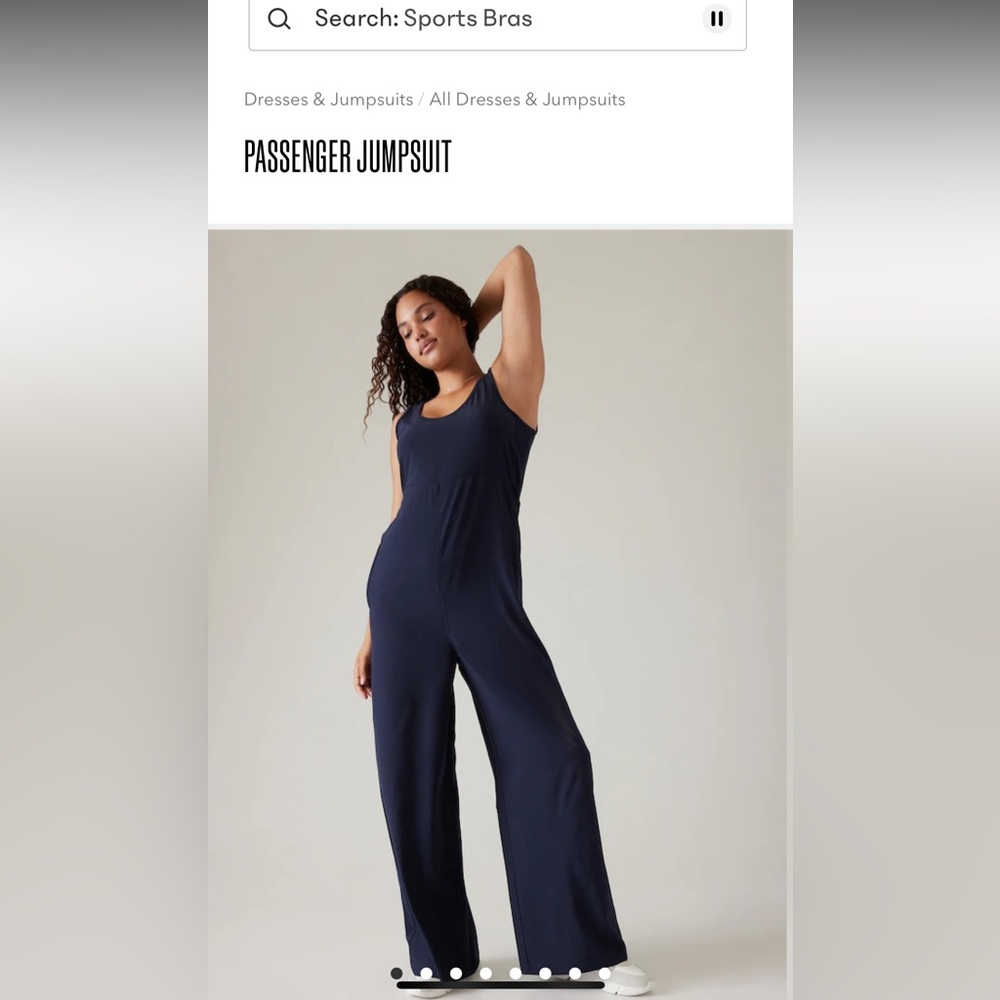 NWT Athleta Passenger Wide-leg Jumpsuit Size Small Navy Blue